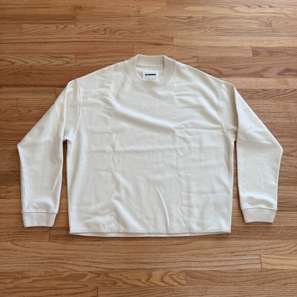 Jil Sander Boiled Merino Wool Pullover Off White - Picture 1 of 10